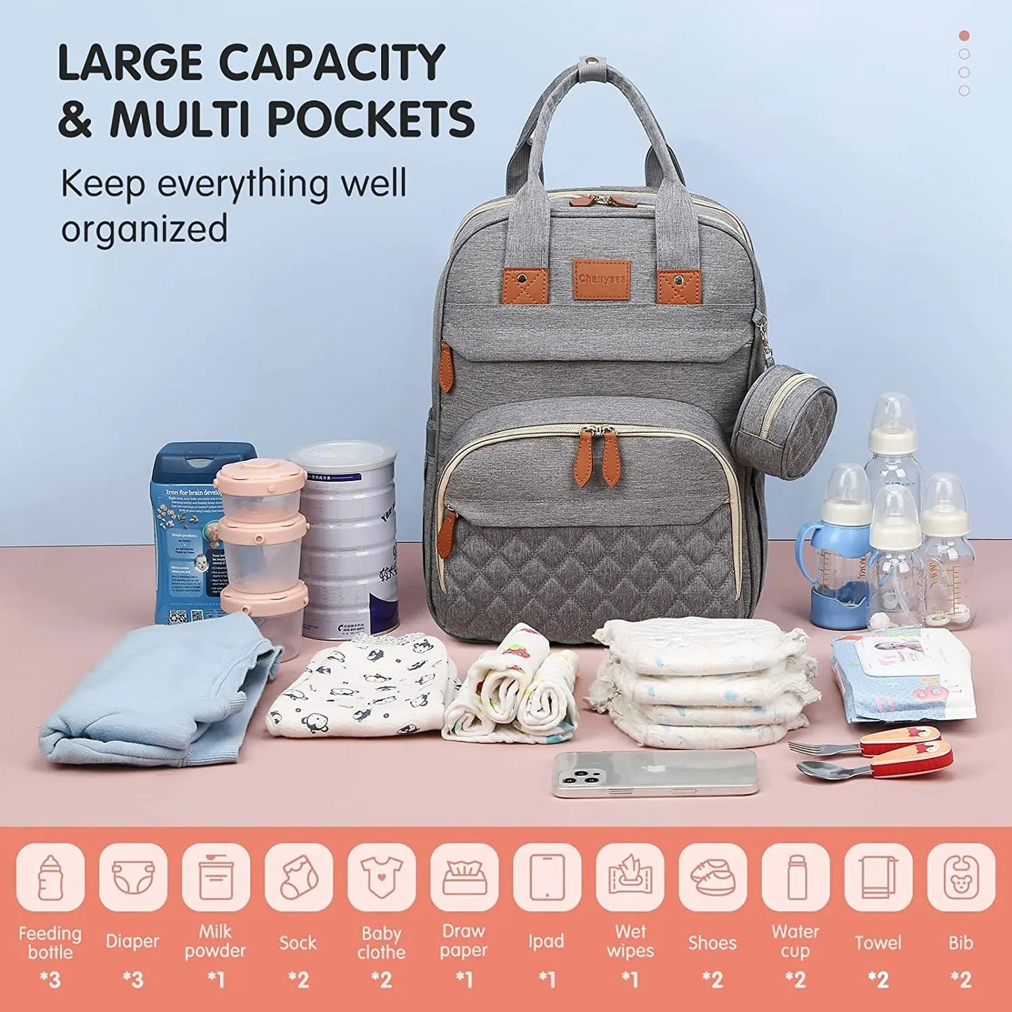 Smart Diaper Bag with Bed
