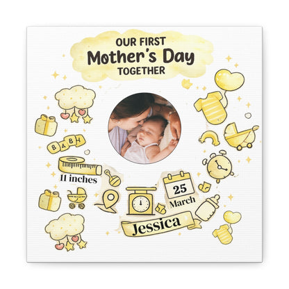 First Mother's Day Personalized Canvas- A Memory She'll Cherish Forever