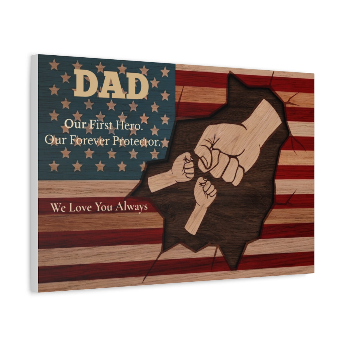 Personalized Patriotic Dad Canvas Gift From Children