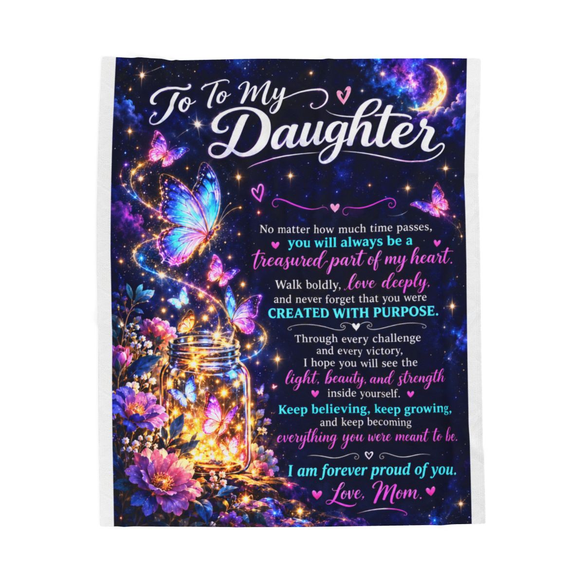 Personalized To My Daughter Blanket – Custom Name Gift from Mom