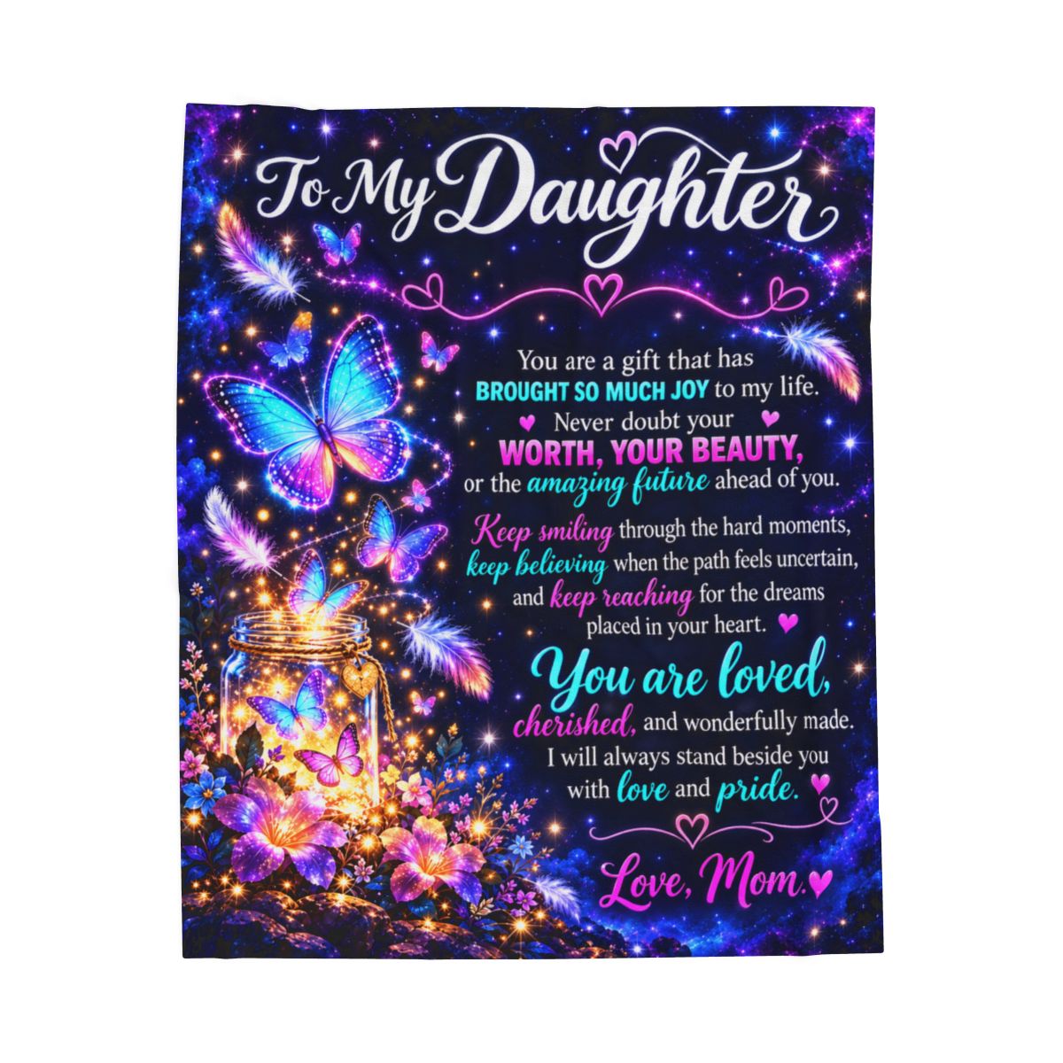 Personalized Daughter Tribute Blanket with Name