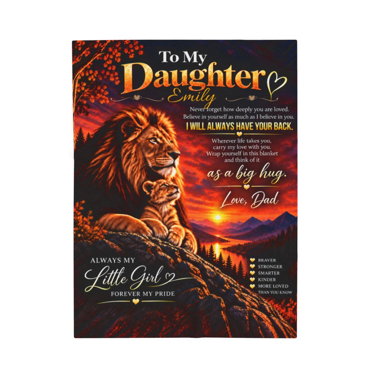 To My Daughter Love Letter Blanket – Meaningful Gift From Dad